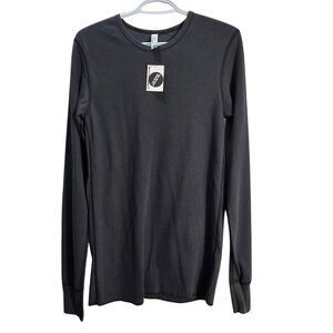 NWT | American Apparel Baby Thermal L/S T-Shirt | Asphalt Grey | Size M